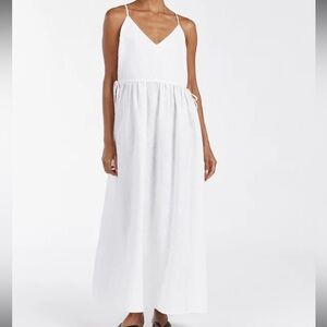 Brand New Dissh WHITE LINEN MIDI DRESS / Size 6